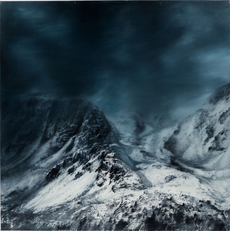 Jia Aili, Indigo, 2026. Oil on linen, 57 ⅜ × 57 ⅜ inches (145.5 × 145.5 cm) © Jia Aili Studio. Photo: Takeru Koroda