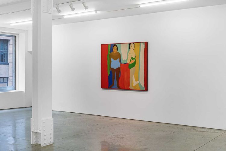 Installation view, Emma Amos: Bathers, Ryan Lee Gallery