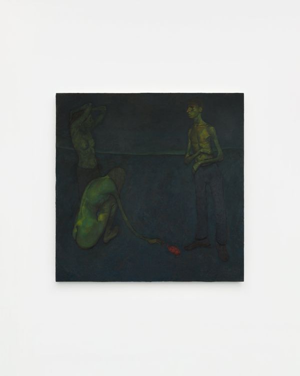 Alessandra Acierno, "The Prophet (After Matisse's 'Bathers with a Turtle' 1907-08)" Oil on canvas 43 1/2 x 43 1/4 in (112 x 109 cm)