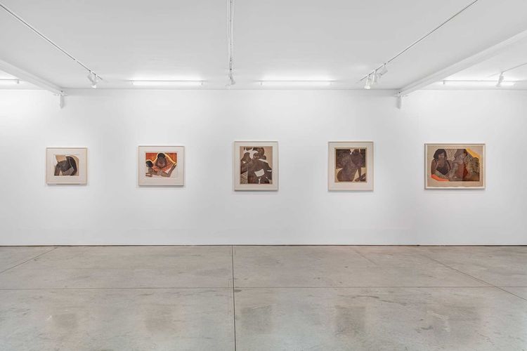 Installation view, Emma Amos: Bathers, Ryan Lee Gallery · 2026 (2)
