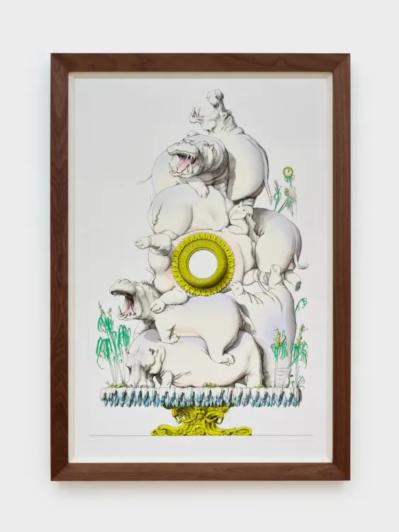 Installation view, Pablo Bronstein: Clocks, Olney Gleason