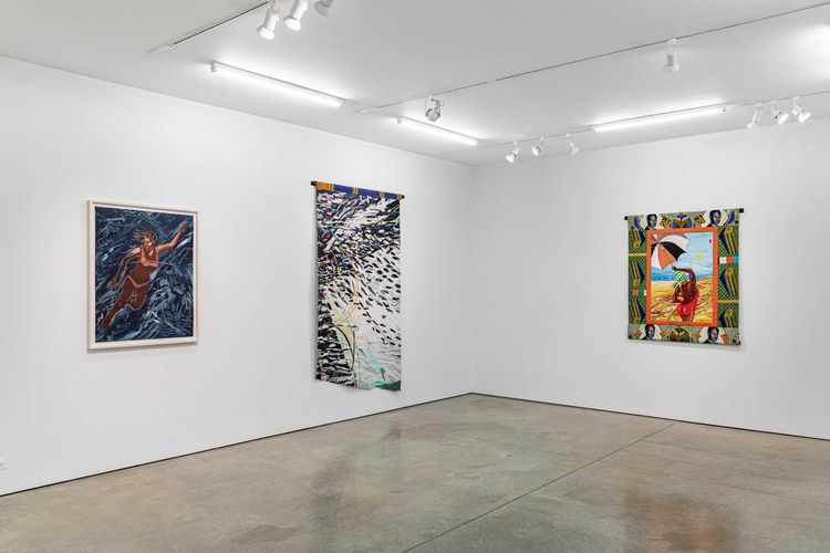 Installation view, Emma Amos: Bathers, Ryan Lee Gallery · 2026 (4)