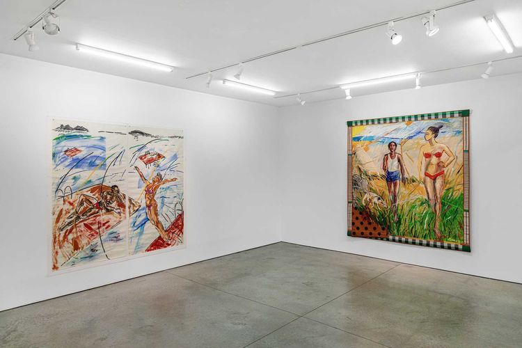 Installation view, Emma Amos: Bathers, Ryan Lee Gallery · 2026 (5)