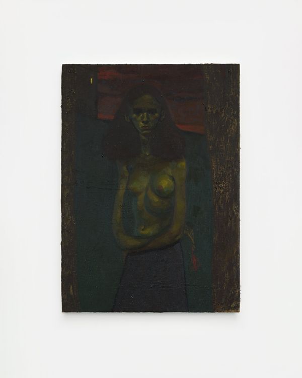 Alessandra Acierno, "Laura in the Late Hours," 2026 Oil on canvas 24 x 17 1/4 in (61 x 43 cm)