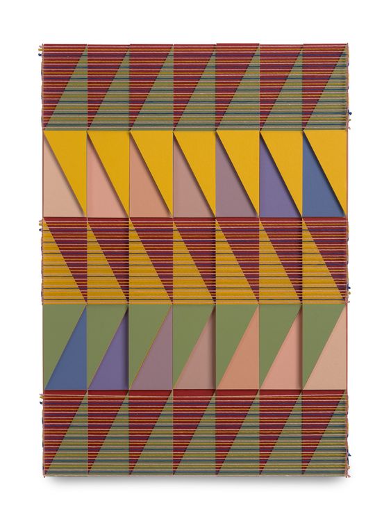 Lucy Williams, Threaded Assemblage, 2026, Paper, Perspex, engineered wood, cotton embroidery thread, and acrylic paint on panel, 14 3, 4 x 10 1, 2 inches, 37.5 x 26.7 cm, MMG#38891