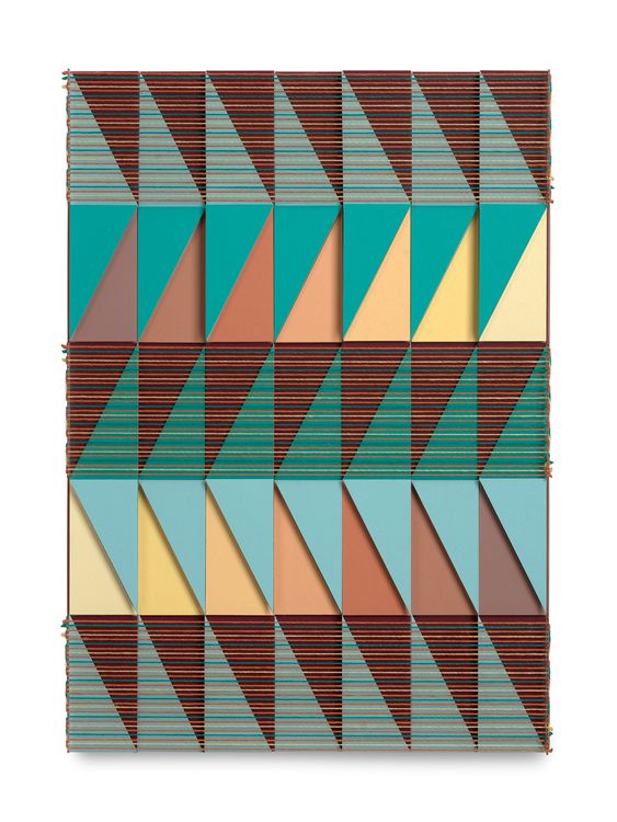 Lucy Williams, Threaded Assemblage, 2026, Paper, Perspex, engineered wood, cotton, embroidery thread, and acrylic paint on panel, 14 3, 4 x 10 1, 2 inches, 37.5 x 26.7 cm, MMG#38892