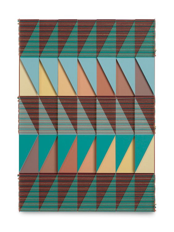 Lucy Williams, Threaded Assemblage, 2026, Paper, Perspex, engineered wood, cotton embroidery thread, and acrylic paint on panel, 14 3, 4 x 10 1, 2 inches, 37.5 x 26.7 cm, MMG#38893