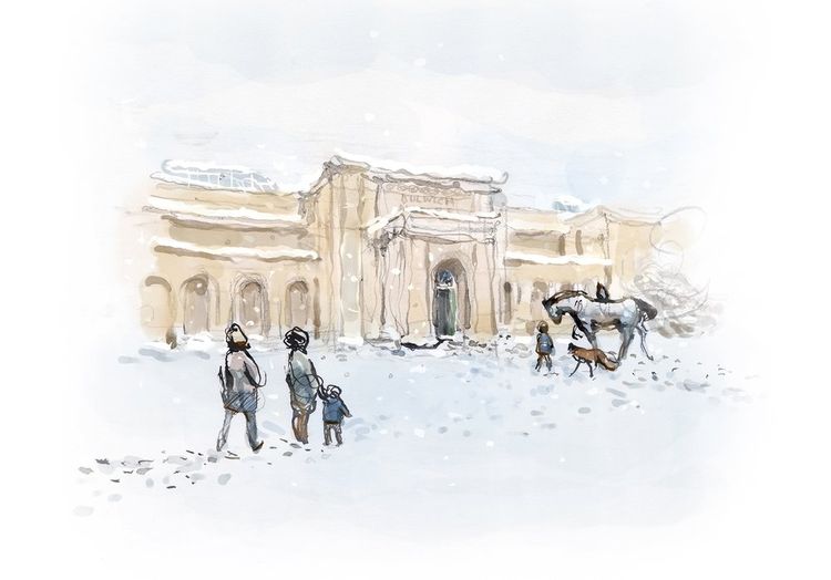Installation view, Charlie Mackesy: The Boy, the Mole, the Fox and the Horse…and You, Dulwich Picture Gallery