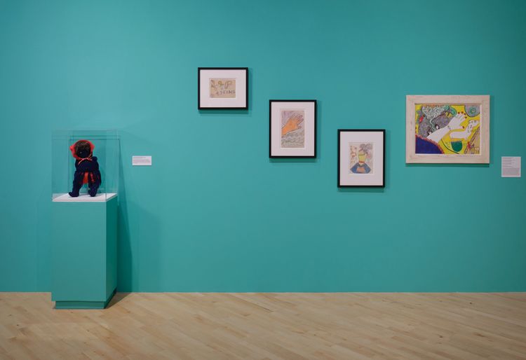 Installation view, Really Free: The Radical Art of Nellie Mae Rowe, California African American Museum · 2025 (7)