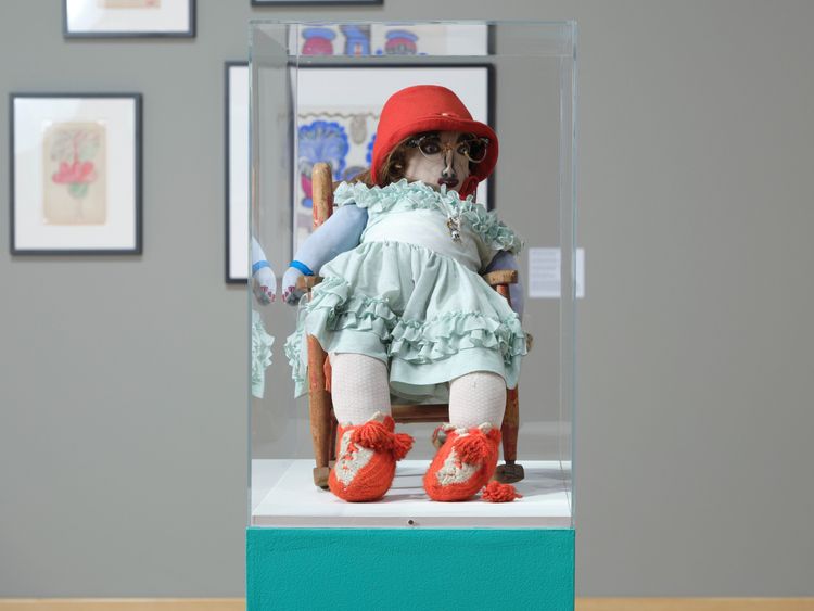 Installation view, Really Free: The Radical Art of Nellie Mae Rowe, California African American Museum · 2025 (4)