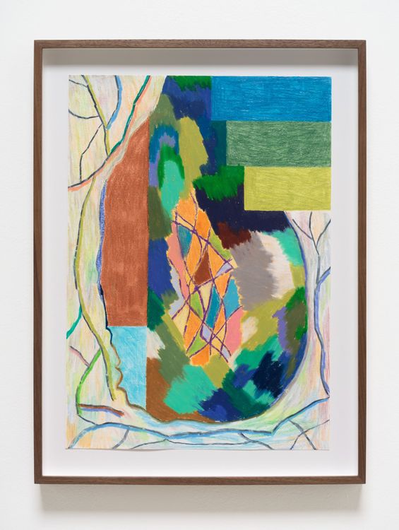 Franziska Goes, PW 69, 2024/25 Wax pastel, pastel chalk, and colored pencil on paper 21 7/8 x 17 x 1 1/2 inches; 55.6 x 43.2 x 3.8 cm (framed)