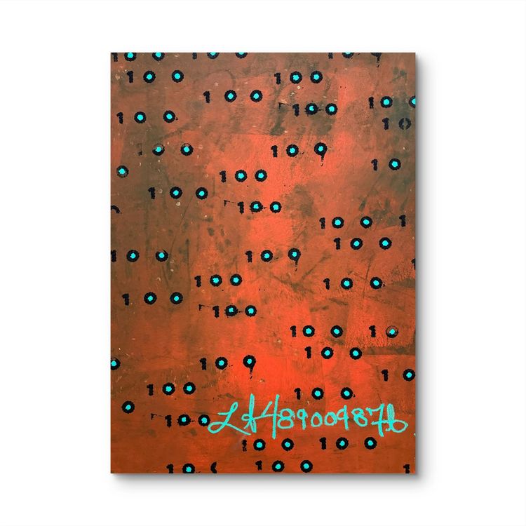 Mister E, 100 (Red/Black/Tiffany Blue), 48 × 66 in