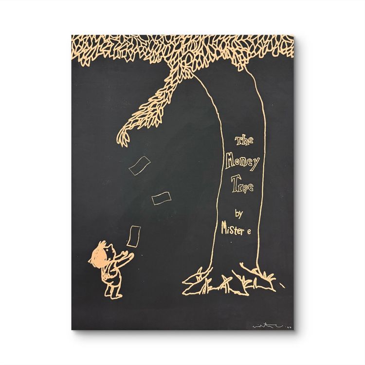 Mister E, The Money Tree (Black/Pink), 30 × 40 in