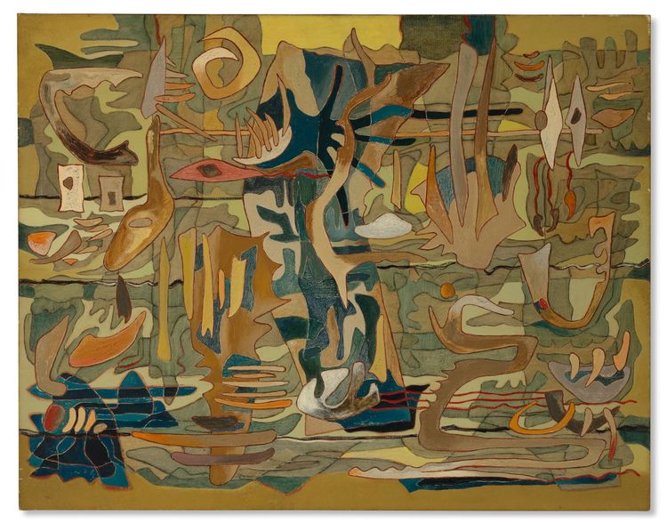 Manoucher Yektai, Untitled, c. 1949, oil on canvas. Courtesy of Philip & Josiane Cohanim