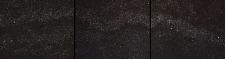 William T Carson, Kairos, coal and mica on wood, 48 x 180 inches total, Three panels: 48 x 60 inches each, (2 inches spacing between each panel), Must be sold together as a triptych