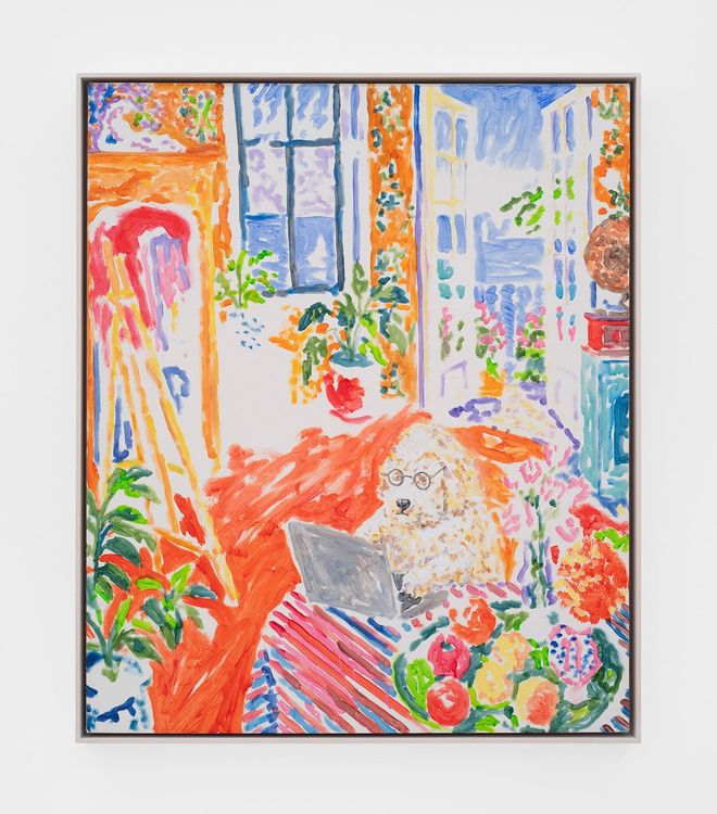Scott Reeder, Shall I Compare Thee to a Summer's Day?, 2026, 37 × 31 × 2 ½ inches (93.98 × 78.74 × 6.35 cm) (framed), Acrylic and oil on canvas