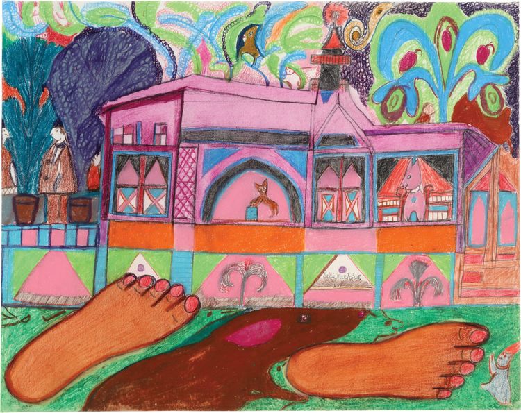 Installation view, Really Free: The Radical Art of Nellie Mae Rowe, California African American Museum