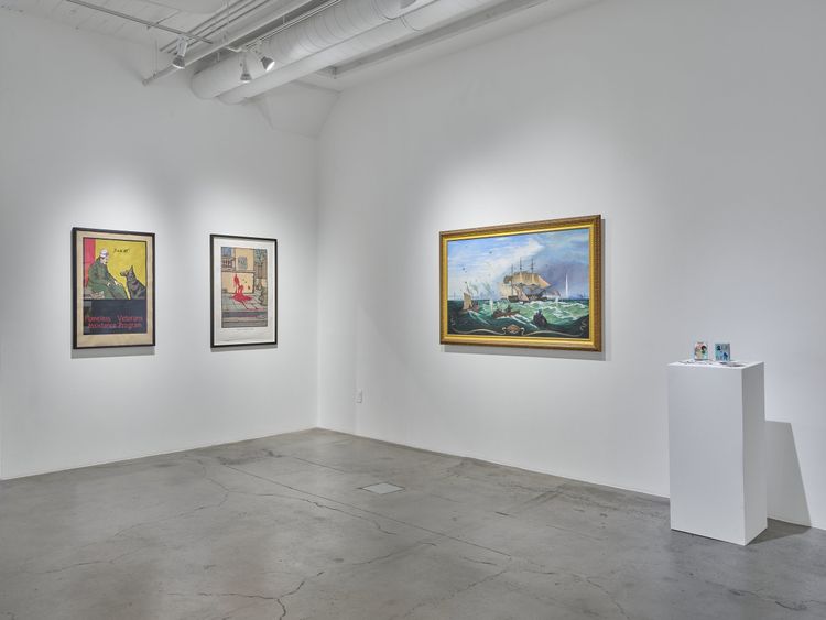 Installation view, Sandow Birk: An Illustrated History of the Present, Catharine Clark Gallery