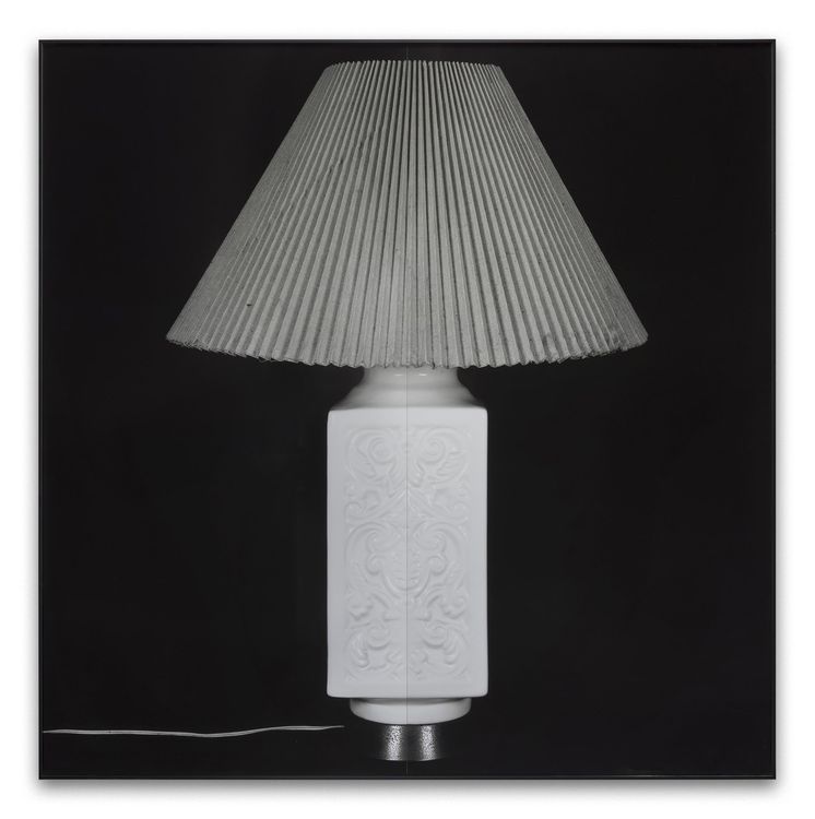John Baldessari, Lamp (Rotterdam #2), 1997–98, Black-and-white photograph, 182.9 × 182.9 cm | 72 × 72 inches, 183.5 × 183.5 cm | 72 1/4 × 72 1/4 inches (framed)