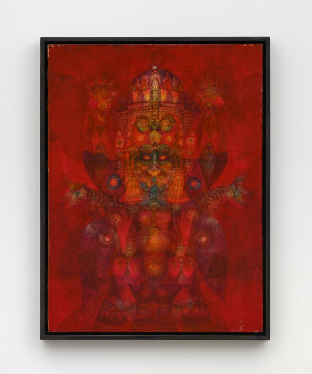 Alberto Valdés Untitled, c. 1955 Oil and goldleaf on masonite 24 x 18 inches