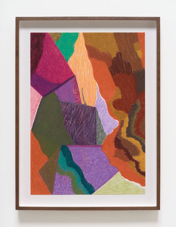 Franziska Goes, PW 61, 2026. Wax pastel and pastel chalk on paper 21 7/8 x 17 x 1 1/2 inches; 55.6 x 43.2 x 3.8 cm (framed)