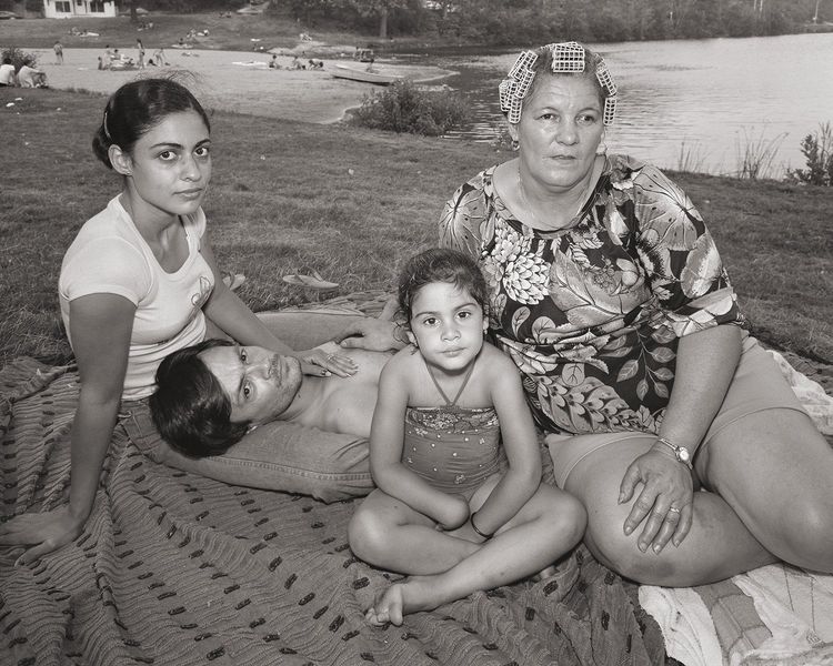 Stephen DiRado, Bell Pond: Three Generations Santiago Family, 1983 (printed 2017), gelatin silver print