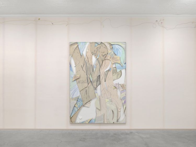 Installation view, Laura Owens, Matthew Marks, 522 W 22nd St