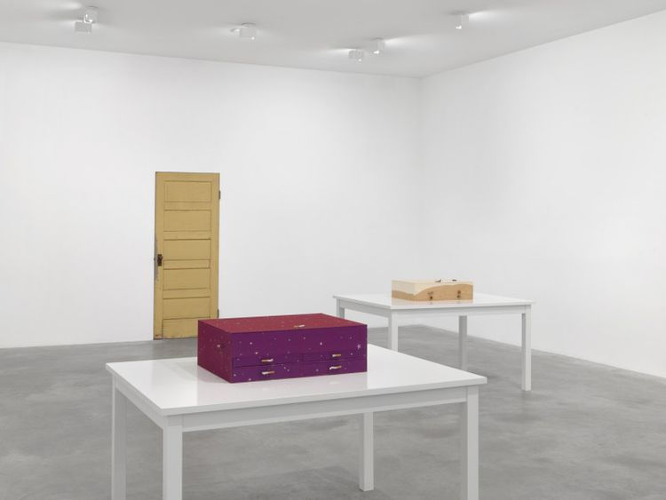 Installation view, Laura Owens, Matthew Marks, 522 W 22nd St · 2025 (2)