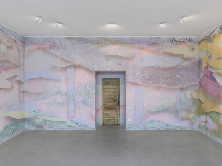 Installation view, Laura Owens, Matthew Marks, 522 W 22nd St · 2025 (3)