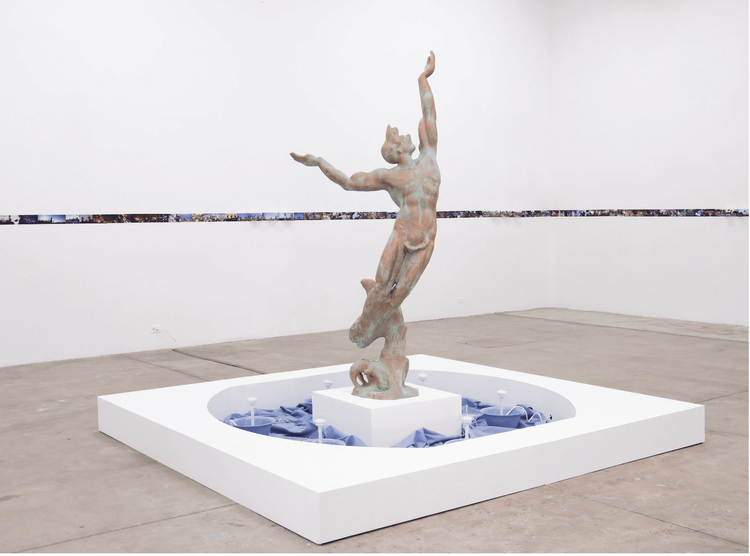 Installation view, The Spirit of American Youth Rising from the Waves (replica of a replica), Human Resources · 2025 (2)