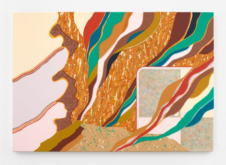 Franziska Goes, Warmth / CremeWhite, 2026. Acrylic, sand, and modeling paste on canvas 35 3/8 x 51 1/8 x 1 1/8 inches; 90 x 130 x 3 cm Photo: Eric Tschernow