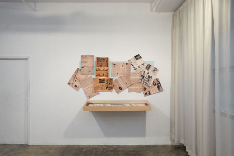 Installation view, a bookwork in many places, Joan