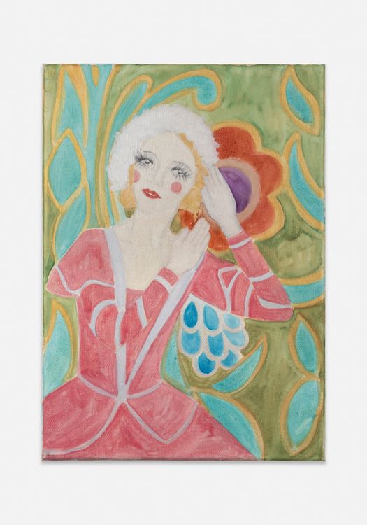 Silke Otto-Knapp, Portrait (Doll), 2007, Watercolor on canvas, 14 1/8 x 10 1/4 x 3/4 inches (35.9 x 26 x 1.9 cm)