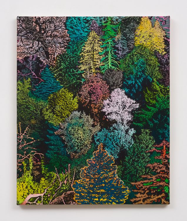 Aaron Morse, Wilderness (Color Variant), 2026. Acrylic, watercolor and ink on paper mounted on canvas over board, 22 1/4 x 18 3/4 in (56.5 x 47.6 cm). Courtesy of the artist and Philip Martin Gallery.