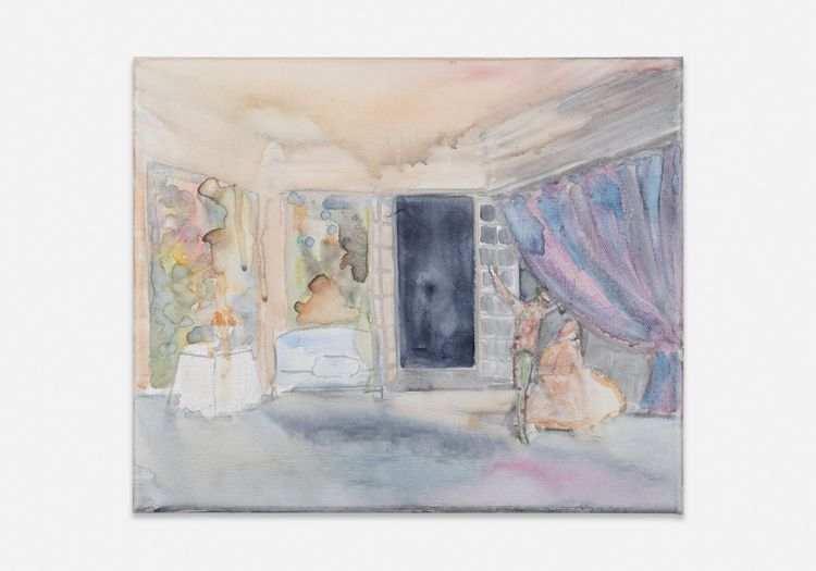 Silke Otto-Knapp, Untitled, c. 2013, Watercolor on canvas, 10 x 12 x 3/4 inches (25.4 x 30.5 x 1.9 cm)