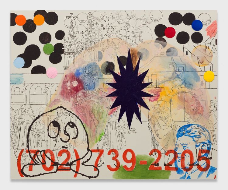 Adam Beris, Celestial Romp (1566 Celestial Phenomenon Over Basel), 2026. Oil on linen, 45 x 55 x 1.5 in (114.30 x 139.70 x 3.81 cm).
