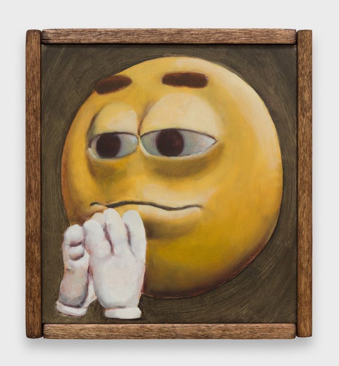 Adam Beris, Perhaps We Were Too Harsh, 2026. Oil on board, artist's frame, 6.13 x 5.63 x 1.5 in (15.57 x 14.3 x 3.81 cm).
