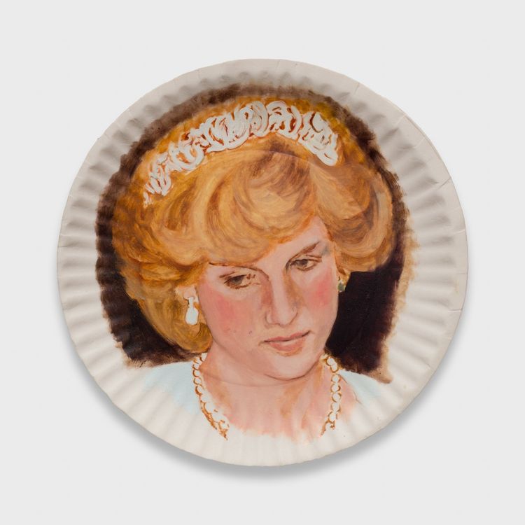Adam Beris, Princess, 2026. Oil on porcelain, 7.75 x 7.75 x 0.75 in (19.68 x 19.68 x 1.91 cm).