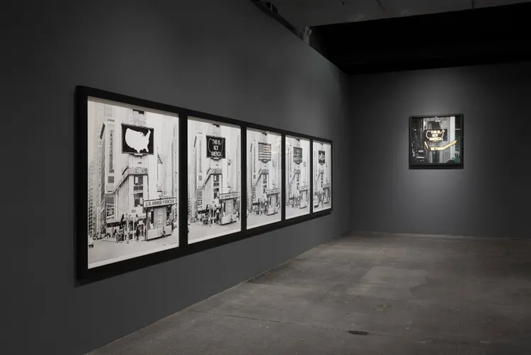 Installation view, A Logo for America, 1987, Galerie Lelong · 2026 (2)