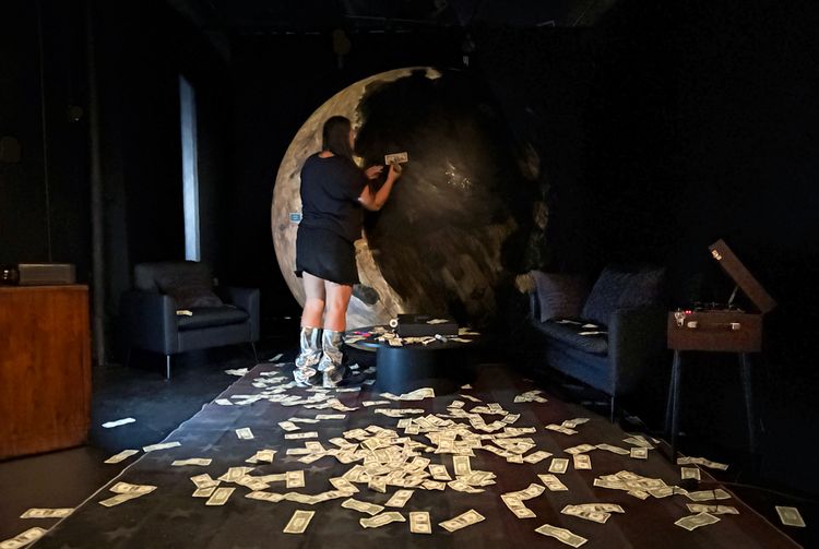 Installation view, America on the Dark Side of the Moon, Microscope Gallery