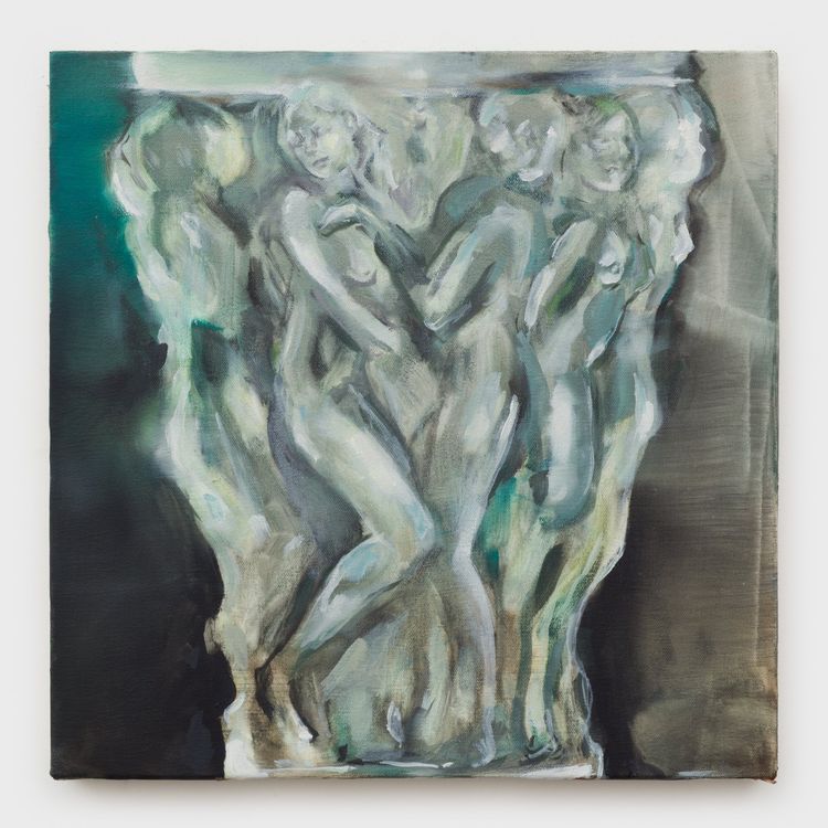 Avery Wheless, around and around, 2026. Oil on canvas, 14 x 14 in (35.56 x 35.56 cm). Courtesy OCHI.