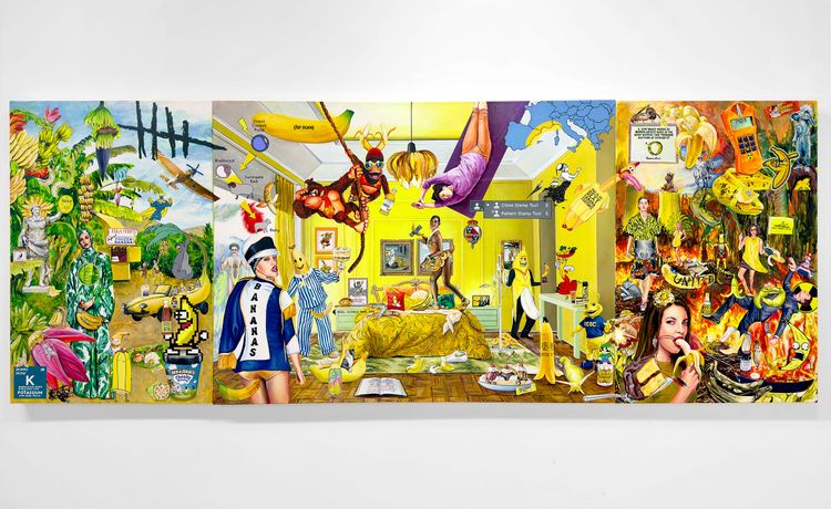 Installation view, Time Flies Like an Arrow, Fruit Flies Like a Banana (Musa acuminata), Track 16, Hollywood