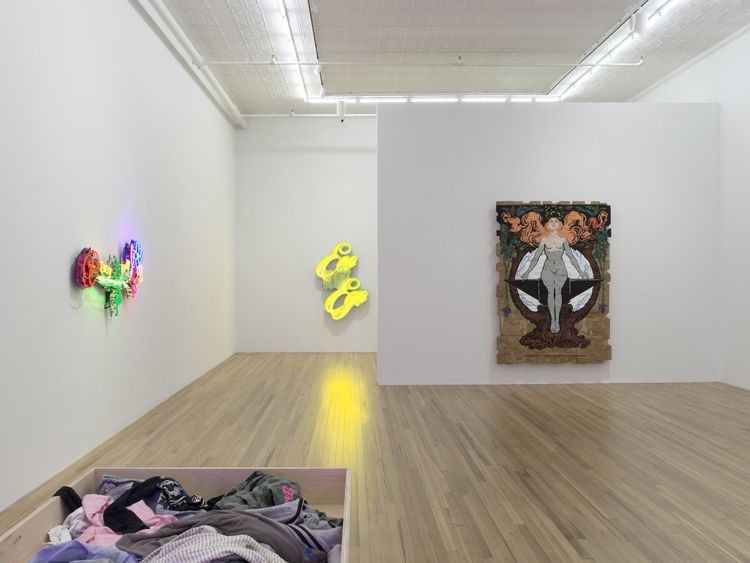 Installation view, Andrea Bowers: Democracy Needs Our Courage, Andrew Kreps Gallery, New York, 2026. Photo: Elisabeth Bernstein