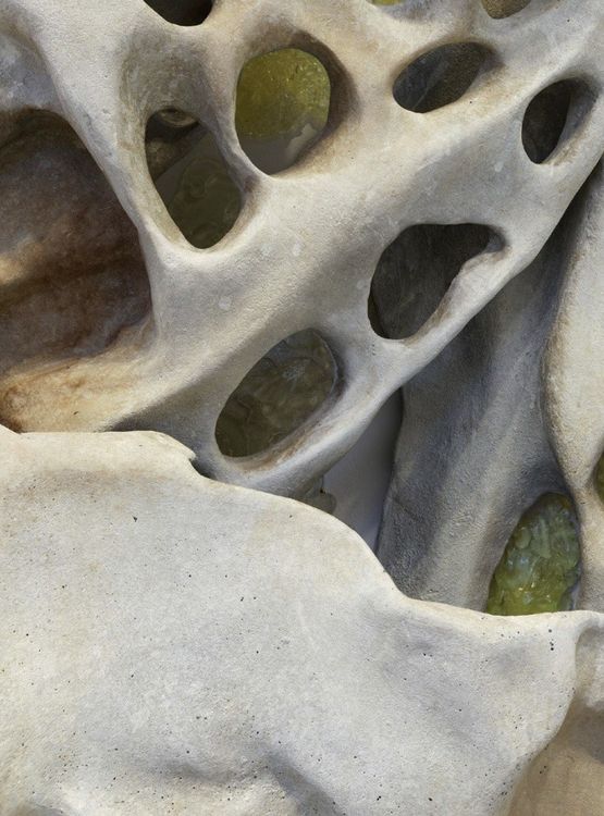 Cristina Iglesias, Possible Matter IV (detail), 2026. Cast aluminum and transparent resin, 123 × 116 × 25 cm / 48 × 46 × 10 in. © Cristina Iglesias, VEGAP, Madrid. Courtesy the artist and Hauser & Wirth. Photo: Sarah Muehlbauer