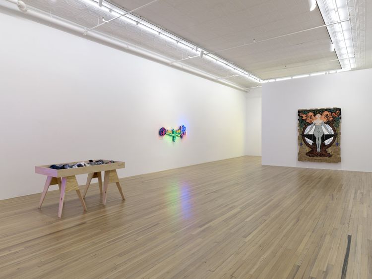 Installation view, Andrea Bowers: Democracy Needs Our Courage, Andrew Kreps Gallery, New York, 2026. Photo: Elisabeth Bernstein