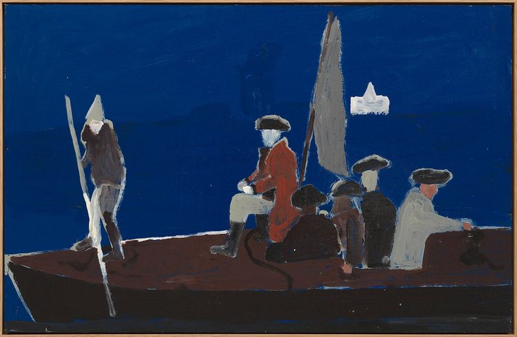 Danny Fox, The departure, 2026, acrylic on board mounted on panel, framed 21 1/4 x 33 1/2 in. (54 x 85 cm.)