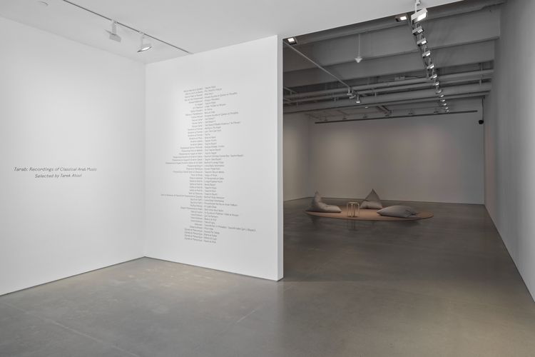Installation view, tarab: recordings of classical arab music selected by tarek atoui, kurimanzutto