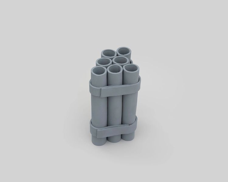 Installation view, Sets of Seven Cylinders, As-Is Gallery