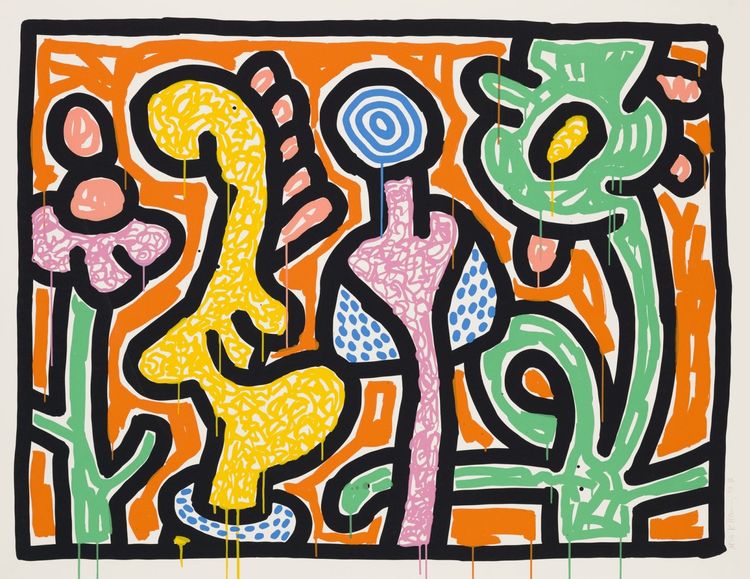 Installation view, Keith Haring: Flowers 1–5, Pace Prints · 2026 (3)