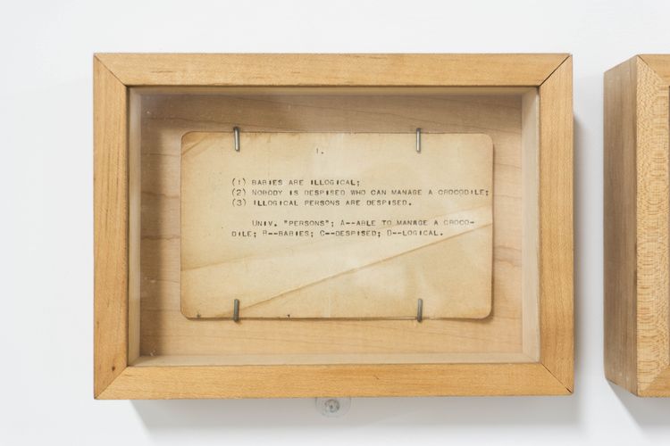 Installation view, Joseph Kosuth: I Shall Offer It To You As A Ready-Made Product, Castelli Gallery